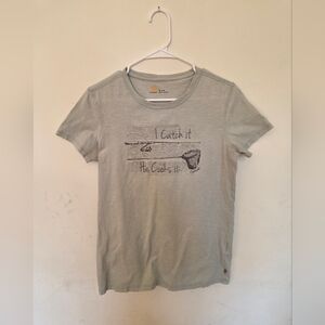 Carhartt Light Sage Graphic Tee with Fishing Print